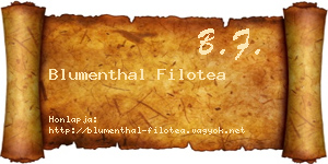 Blumenthal Filotea névjegykártya